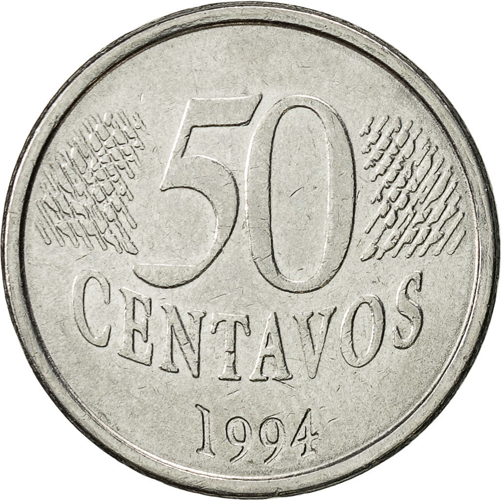Monnaie, Brésil, 50 Centavos, 1994, SUP, Stainless Steel, KM:635