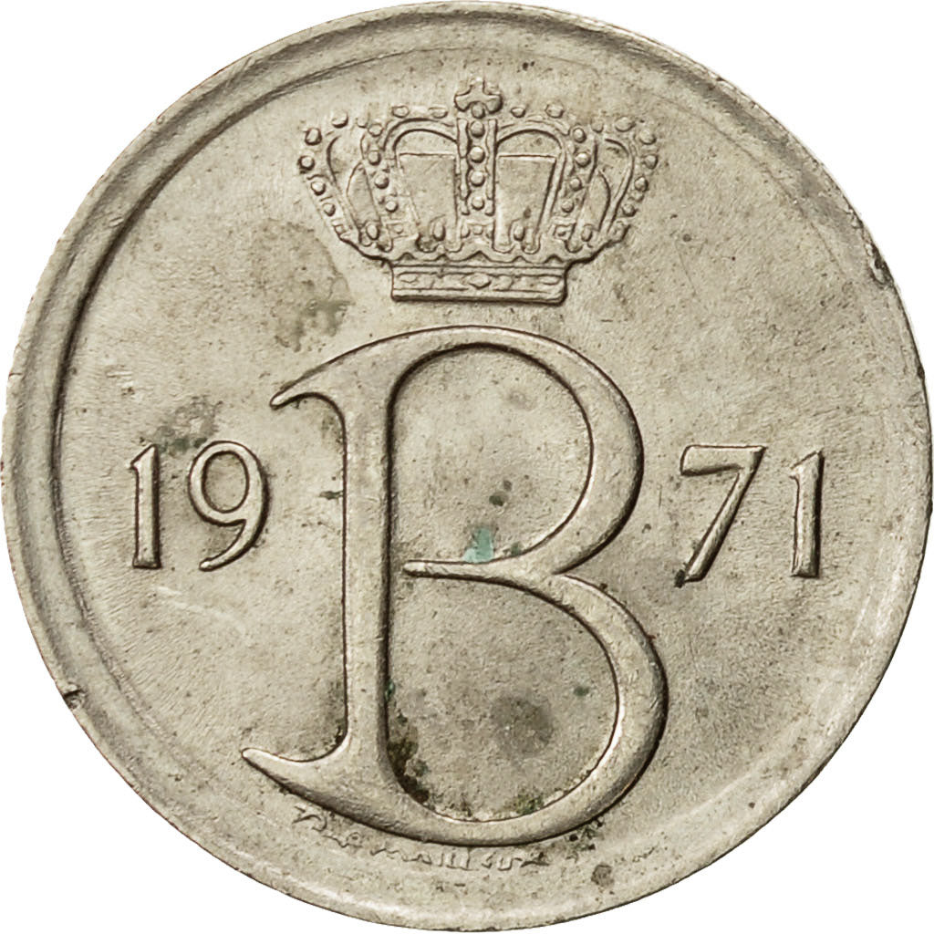 Coin, Belgium, 25 Centimes, 1971, Brussels, EF(40-45), Copper-nickel, KM:154.1