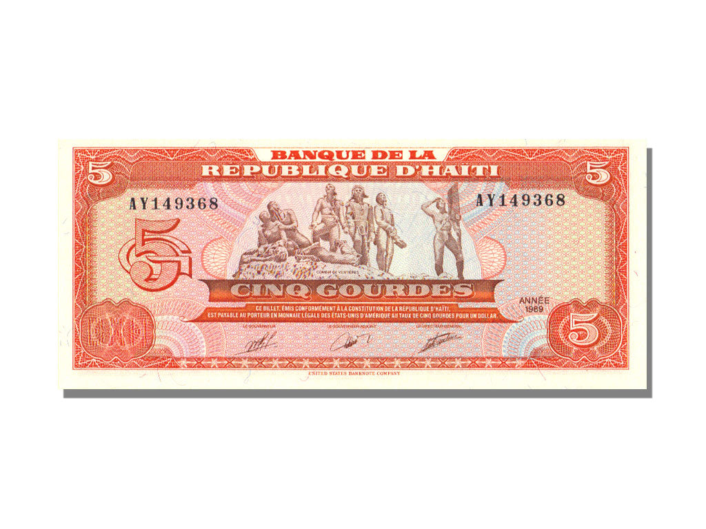 Haiti, 5 Gourdes, 1989, KM #255a, UNC(65-70), AY