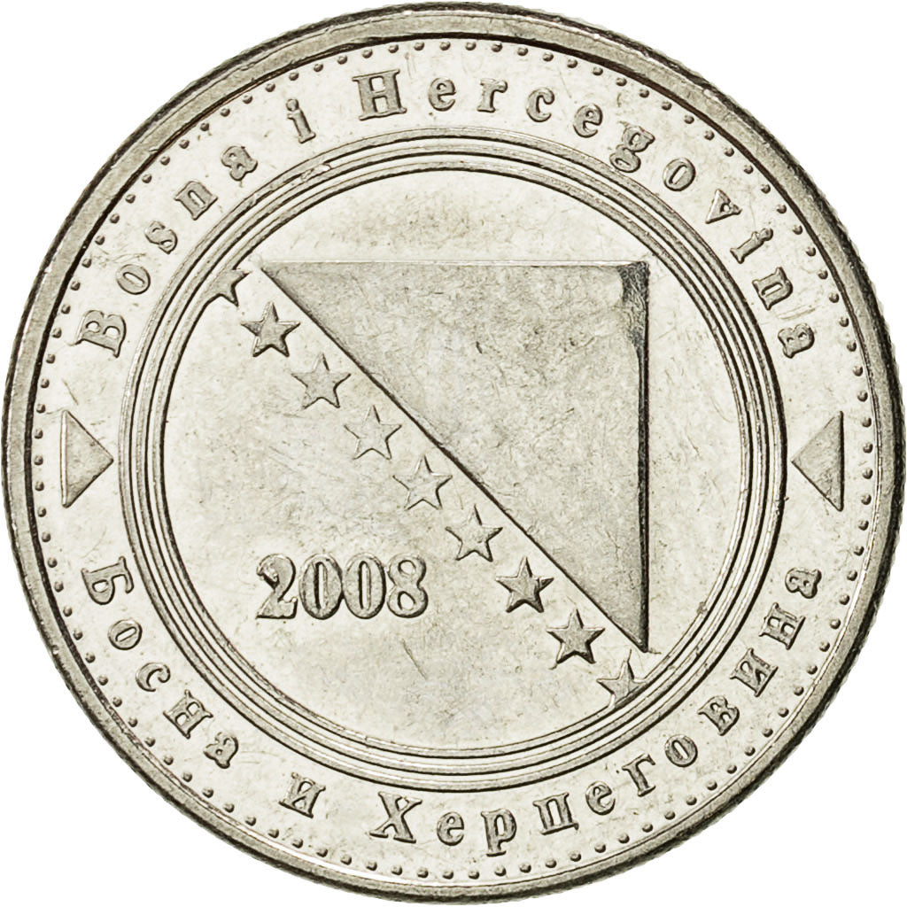 BOSNIA-HERZEGOVINA, 5 Feninga, 2008, British Royal Mint, AU(55-58), Nickel