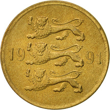 Moneta, Estonia, 5 Senti, 1991, SPL-, Alluminio-bronzo, KM:21