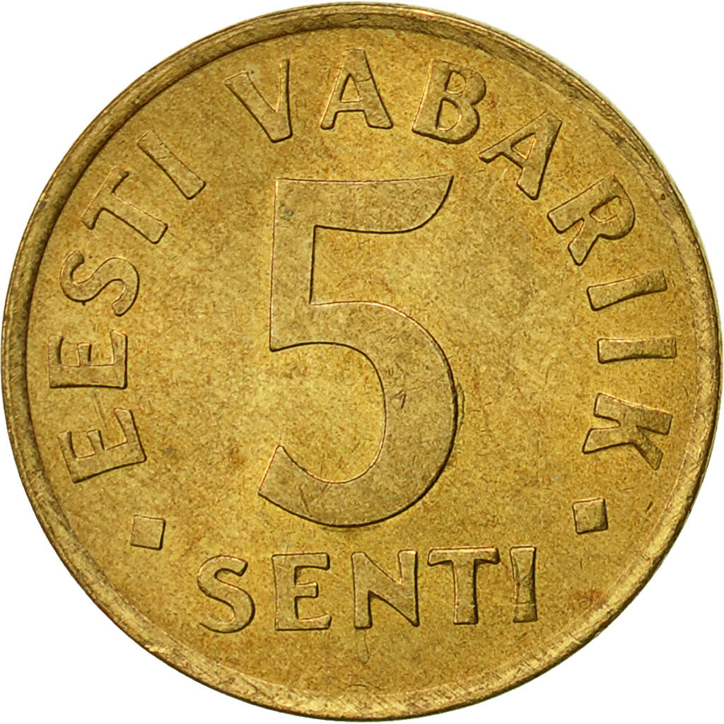Moneta, Estonia, 5 Senti, 1991, SPL-, Alluminio-bronzo, KM:21