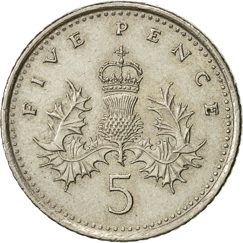 Coin, Great Britain, Elizabeth II, 5 Pence, 1992, EF(40-45), Copper-nickel
