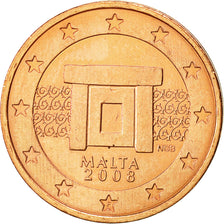 Coin, Malta, 2 Euro Cent, 2008, Paris, AU(55-58), Copper Plated Steel, KM:126