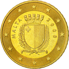 Moneta, Malta, 50 Euro Cent, 2008, Paris, SPL-, Ottone, KM:130
