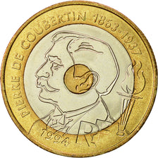 Moneta, Francia, Pierre de Coubertin, 20 Francs, 1994, Paris, SPL-