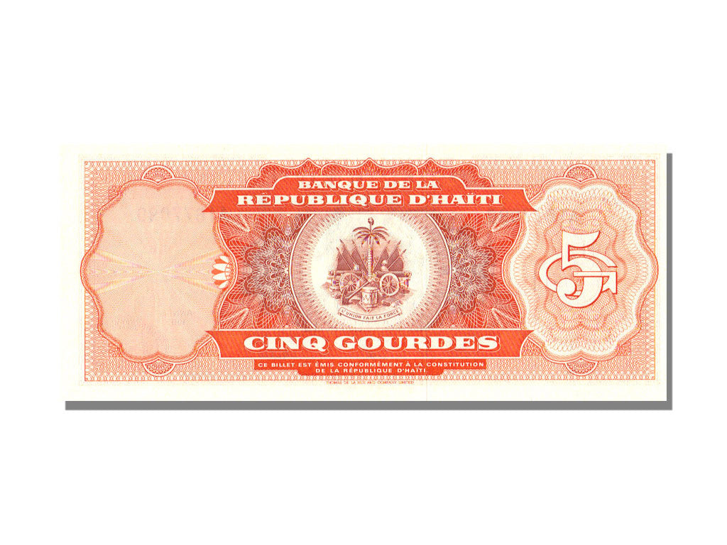 Banknote, Haiti, 5 Gourdes, 1992, KM:261a, UNC(65-70)