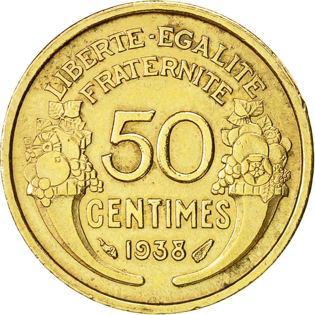 Moneta, Francia, Morlon, 50 Centimes, 1938, Paris, BB, Alluminio-bronzo