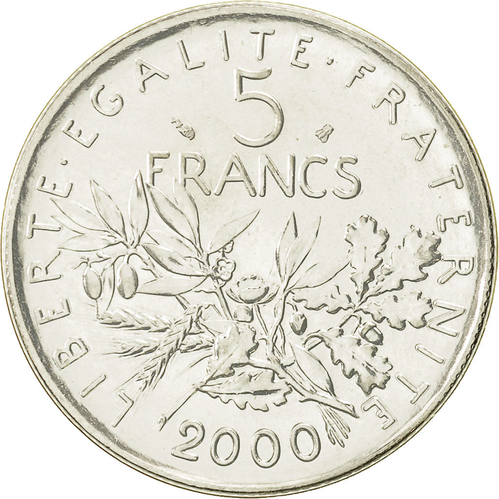Coin, France, Semeuse, 5 Francs, 2000, Paris, MS(65-70), Nickel Clad