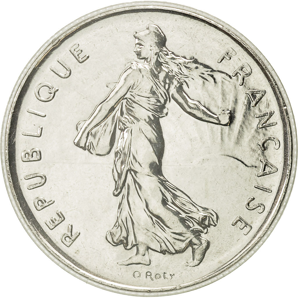 Moneta, Francja, Semeuse, 5 Francs, 2001, Paris, MS(65-70), Nikiel powlekany
