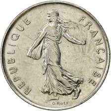 Francia, Semeuse, 5 Francs, 1989, Paris, MBC+, Níquel recubierto de cobre -