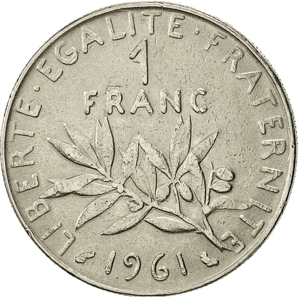 Coin, France, Semeuse, Franc, 1961, Paris, EF(40-45), Nickel, KM:925.1