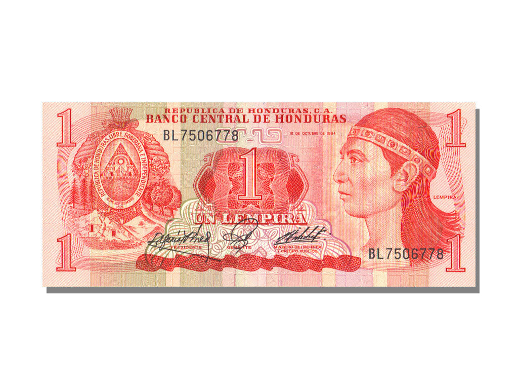 Honduras, 1 Lempira, 1984, KM #68a, 1984-10-18, UNC(65-70), BL