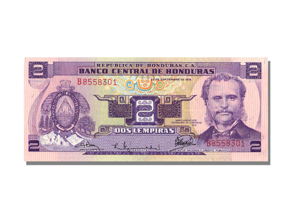 Billete, 2 Lempiras, 1976, Honduras, KM:61, 1976-09-23, UNC