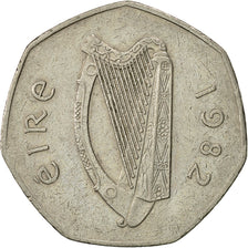 IRELAND REPUBLIC, 50 Pence, 1982, EF(40-45), Copper-nickel, KM:24