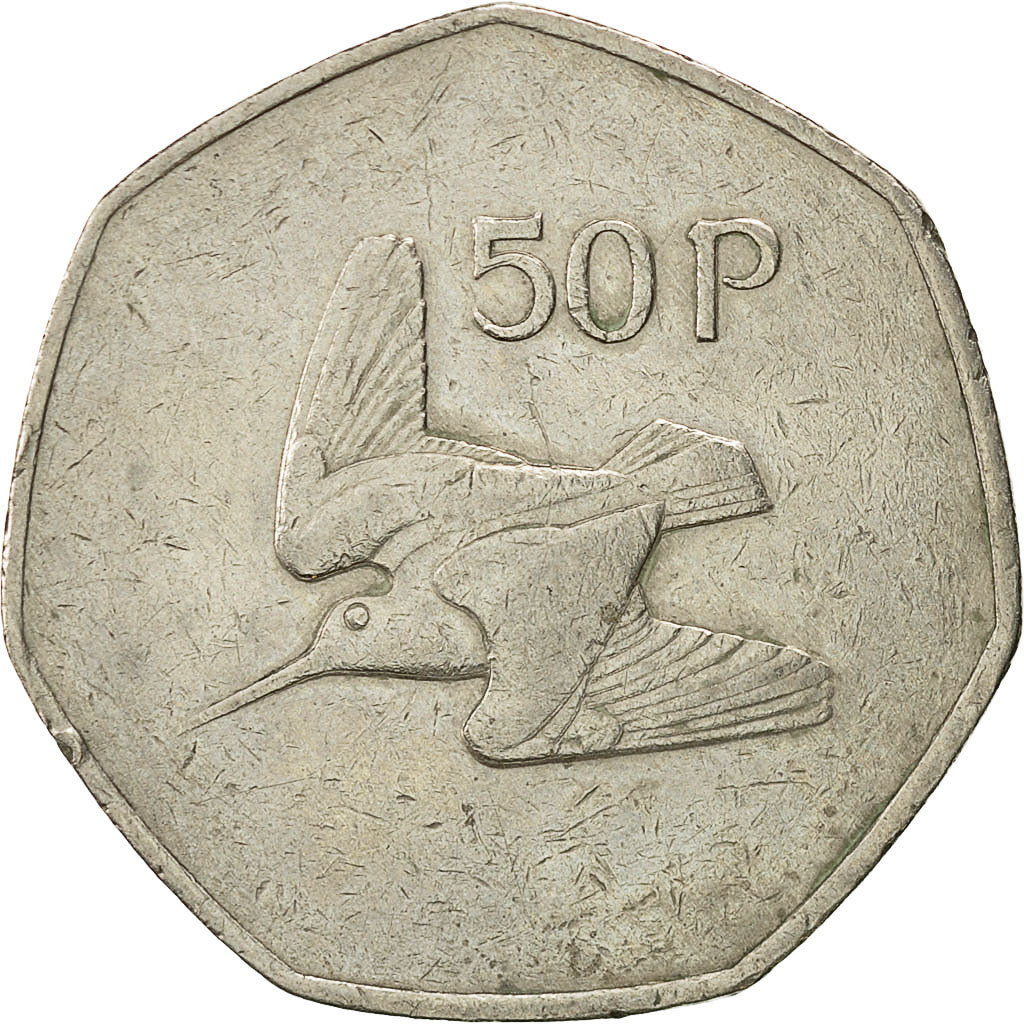 IRELAND REPUBLIC, 50 Pence, 1982, EF(40-45), Copper-nickel, KM:24
