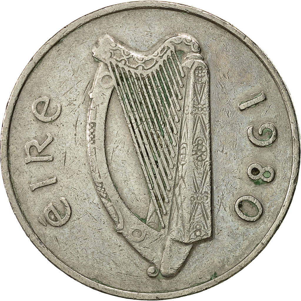 Coin, IRELAND REPUBLIC, 10 Pence, 1980, EF(40-45), Copper-nickel, KM:23