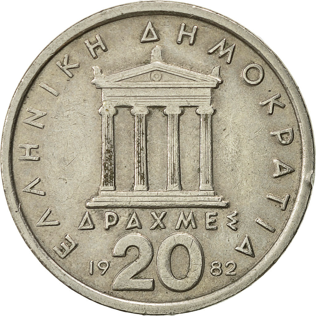 Münze, Griechenland, 20 Drachmes, 1982, S+, Copper-nickel, KM:133