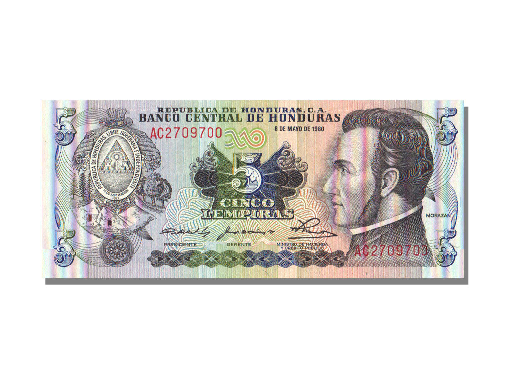 Honduras, 5 Lempiras, 1980, 1980-05-08, UNC(65-70)