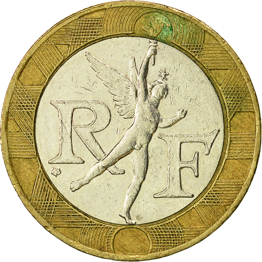 Moneda, Francia, Génie, 10 Francs, 1991, Paris, MBC, Bimetálico, KM:964.1