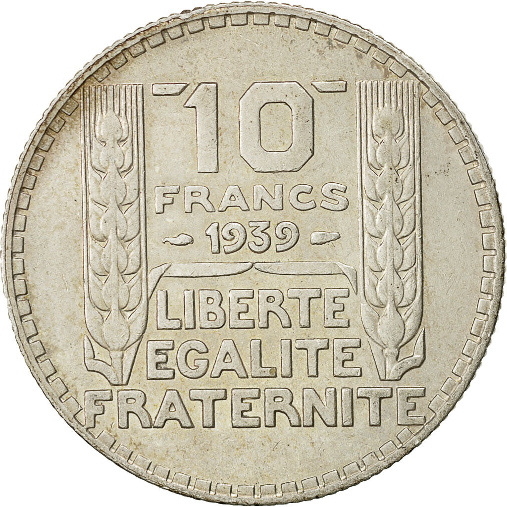 Coin, France, Turin, 10 Francs, 1939, Paris, EF(40-45), Silver, KM:878