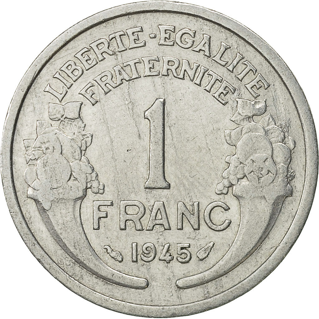 Coin, France, Morlon, Franc, 1943, Paris, EF(40-45), Aluminum, KM:885a.1