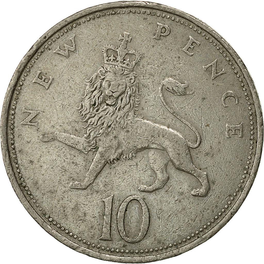 Coin, Great Britain, Elizabeth II, 10 New Pence, 1969, EF(40-45), Copper-nickel
