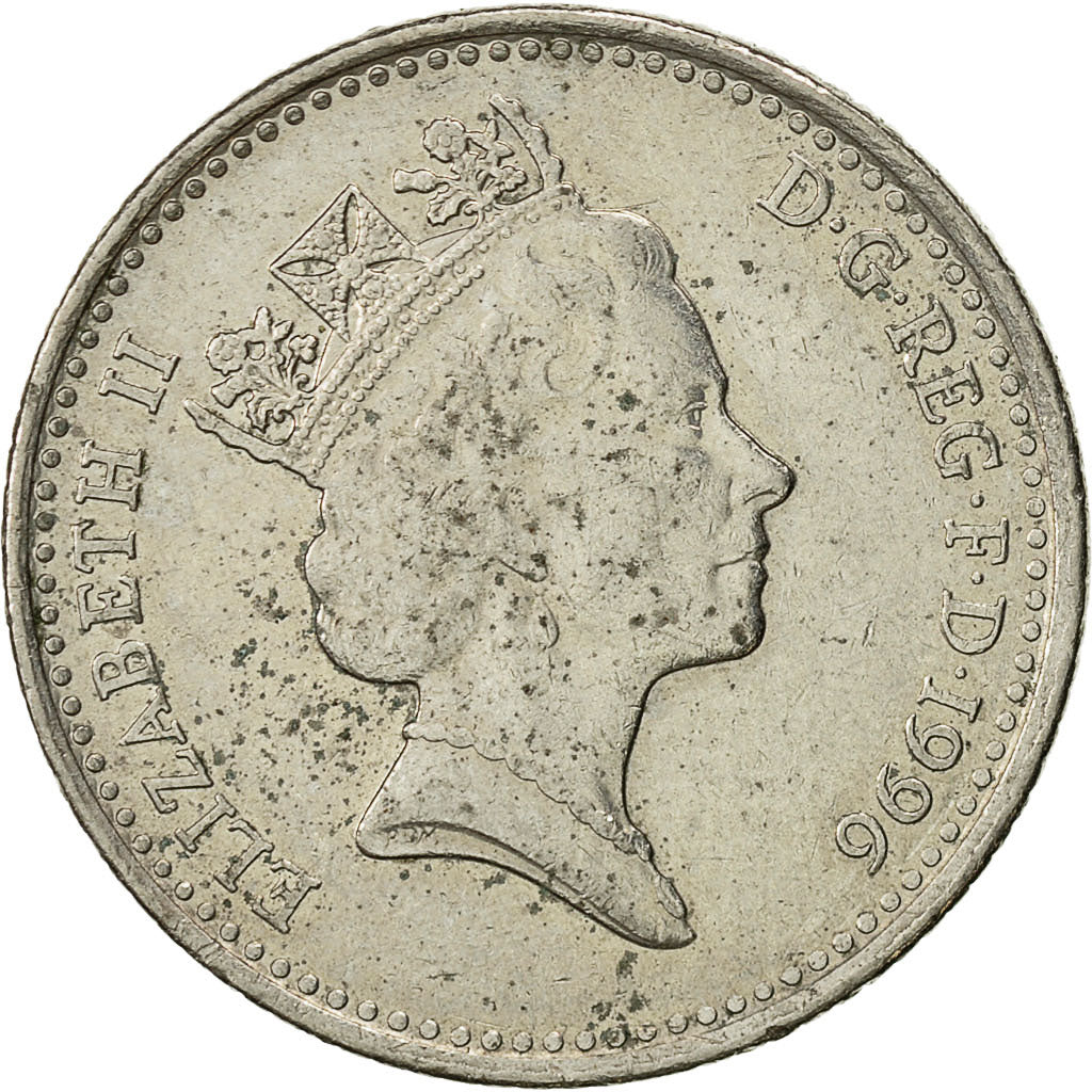 Coin, Great Britain, Elizabeth II, 10 Pence, 1996, EF(40-45), Copper-nickel