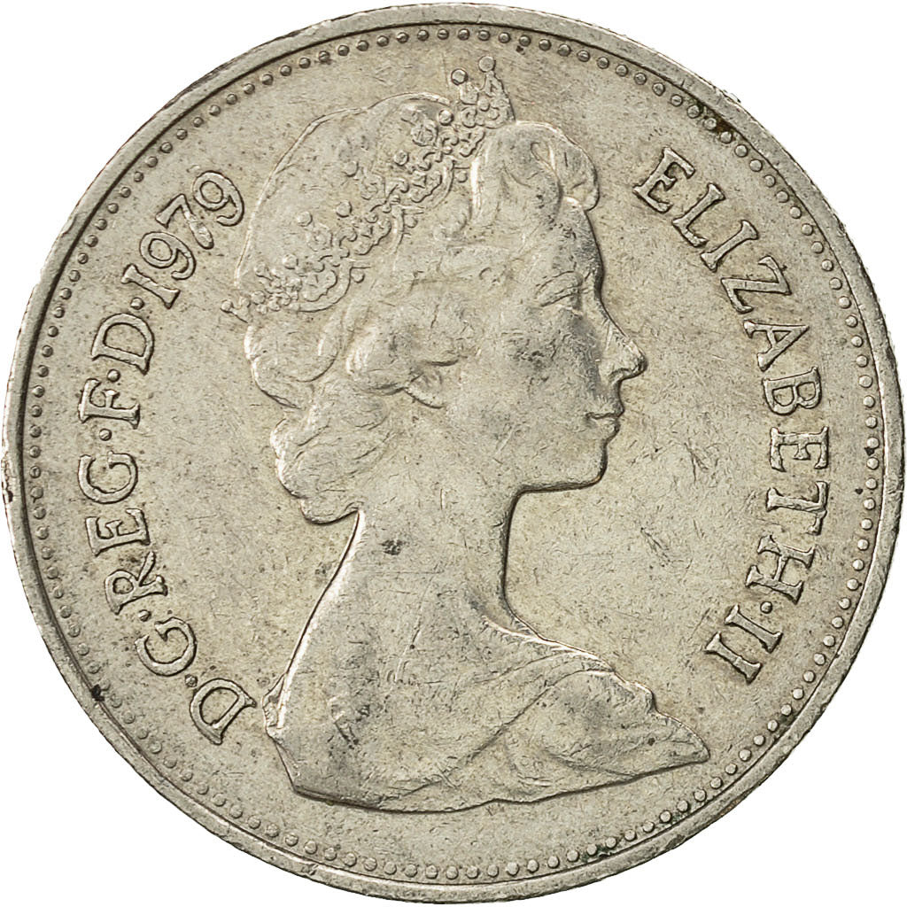 Coin, Great Britain, Elizabeth II, 5 New Pence, 1979, AU(50-53), Copper-nickel