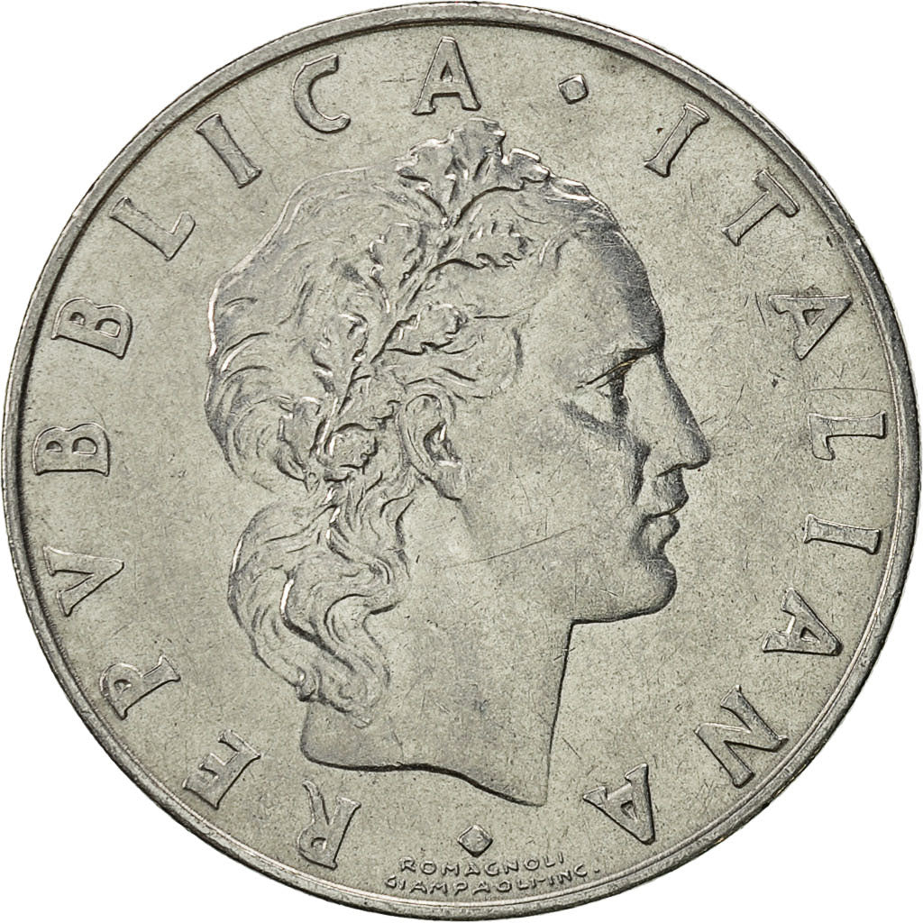 Coin, Italy, 50 Lire, 1956, Rome, AU(55-58), Stainless Steel, KM:95.1