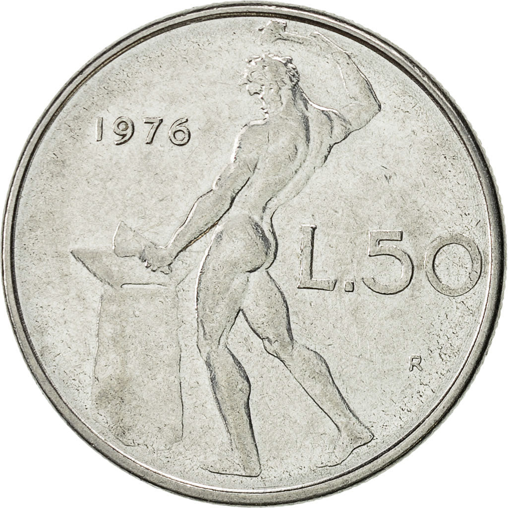 Monnaie, Italie, 50 Lire, 1976, Rome, TTB+, Stainless Steel, KM:95.1