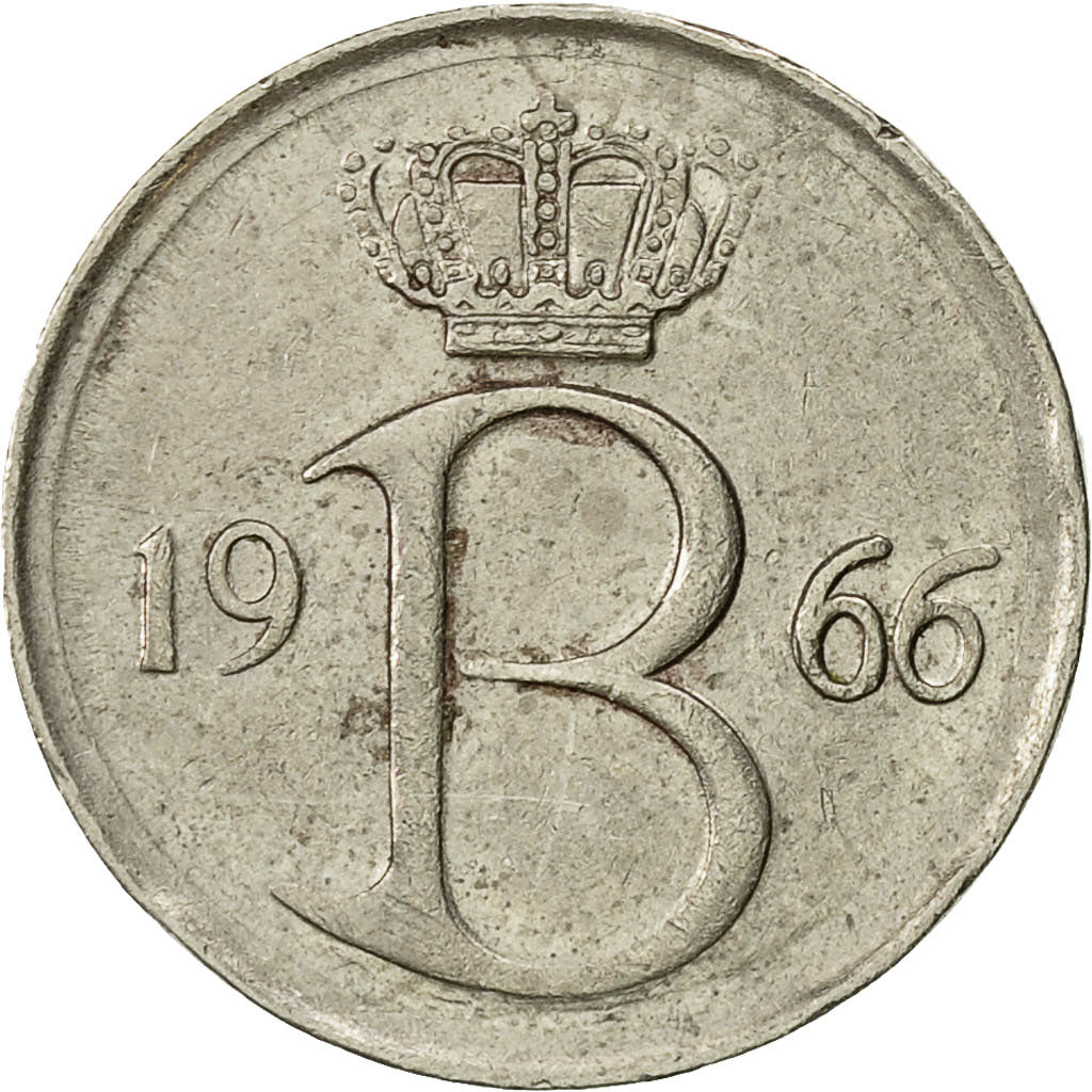 Coin, Belgium, 25 Centimes, 1966, Brussels, EF(40-45), Copper-nickel, KM:153.1