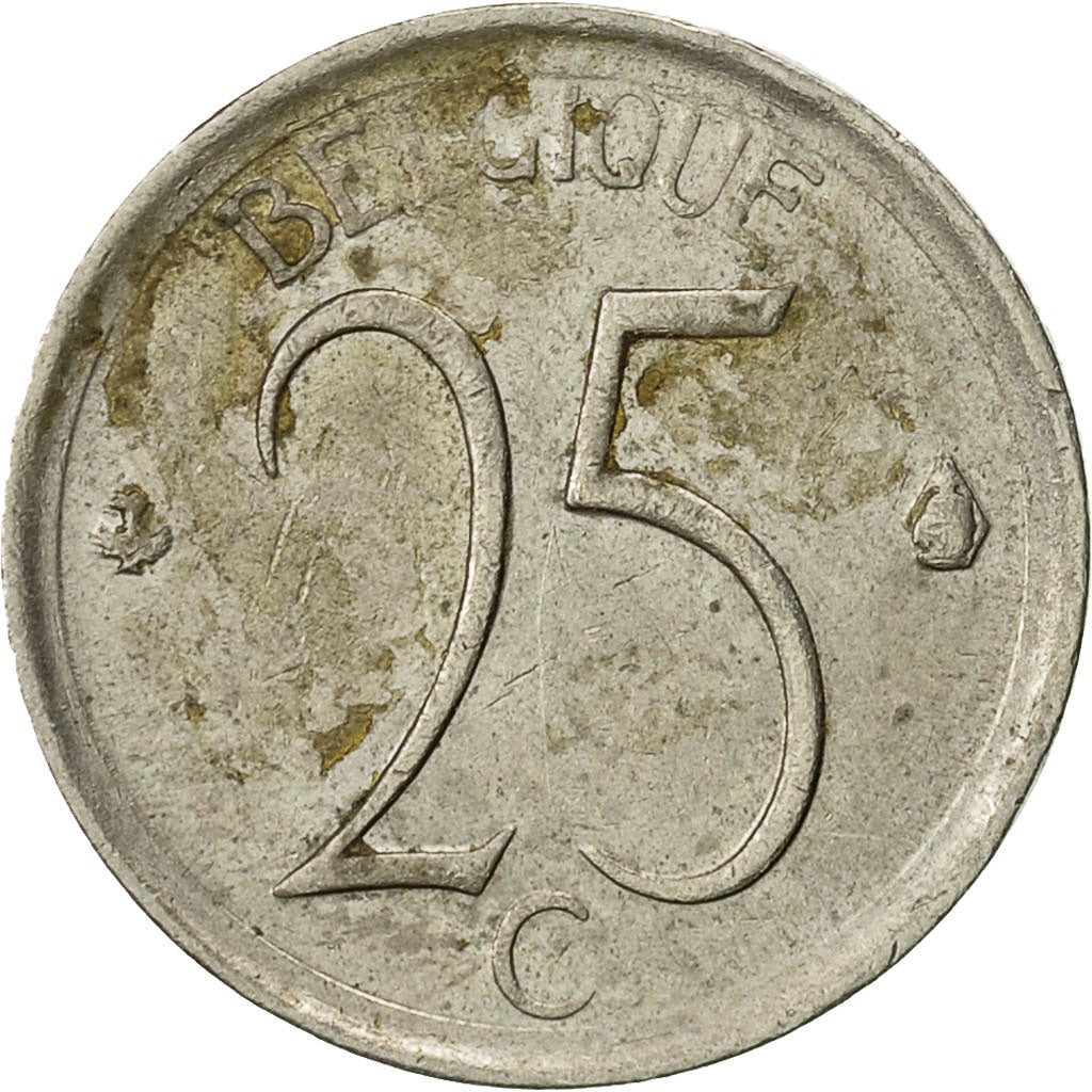 Coin, Belgium, 25 Centimes, 1966, Brussels, EF(40-45), Copper-nickel, KM:153.1