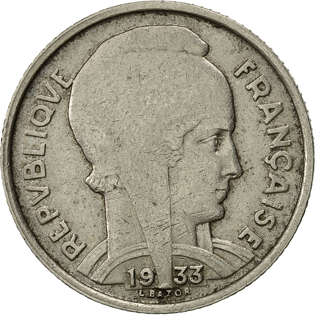 Moneta, Francia, Bazor, 5 Francs, 1933, Paris, BB+, Nichel, KM:887