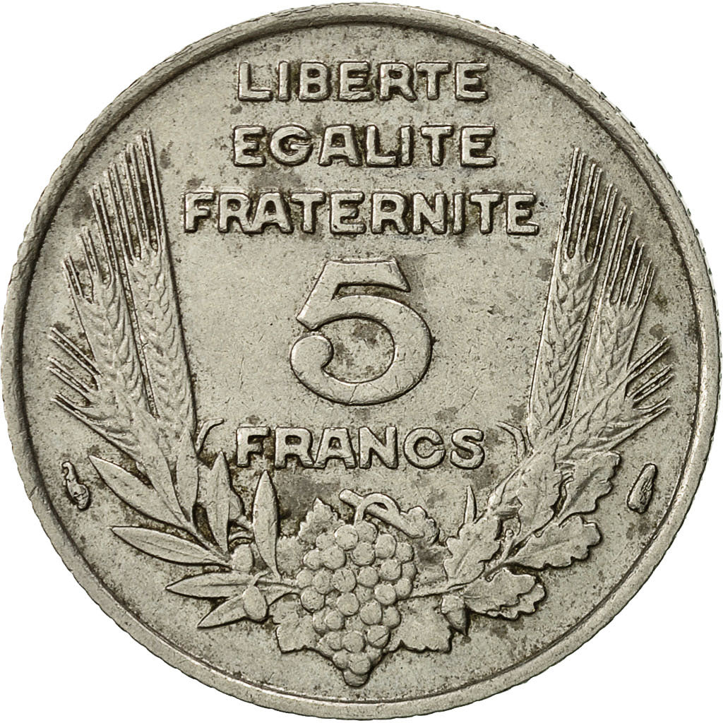 Moneta, Francia, Bazor, 5 Francs, 1933, Paris, BB+, Nichel, KM:887