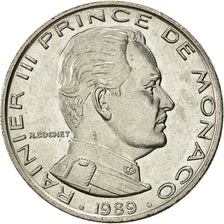 Monaco, Rainier III, Franc, 1989, AU(55-58), Nickel, KM:140