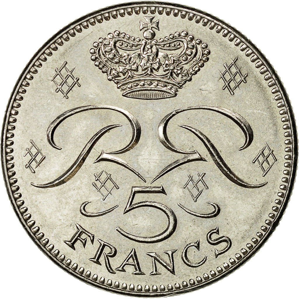 Coin, Monaco, Rainier III, 5 Francs, 1989, AU(55-58), Copper-nickel, KM:150