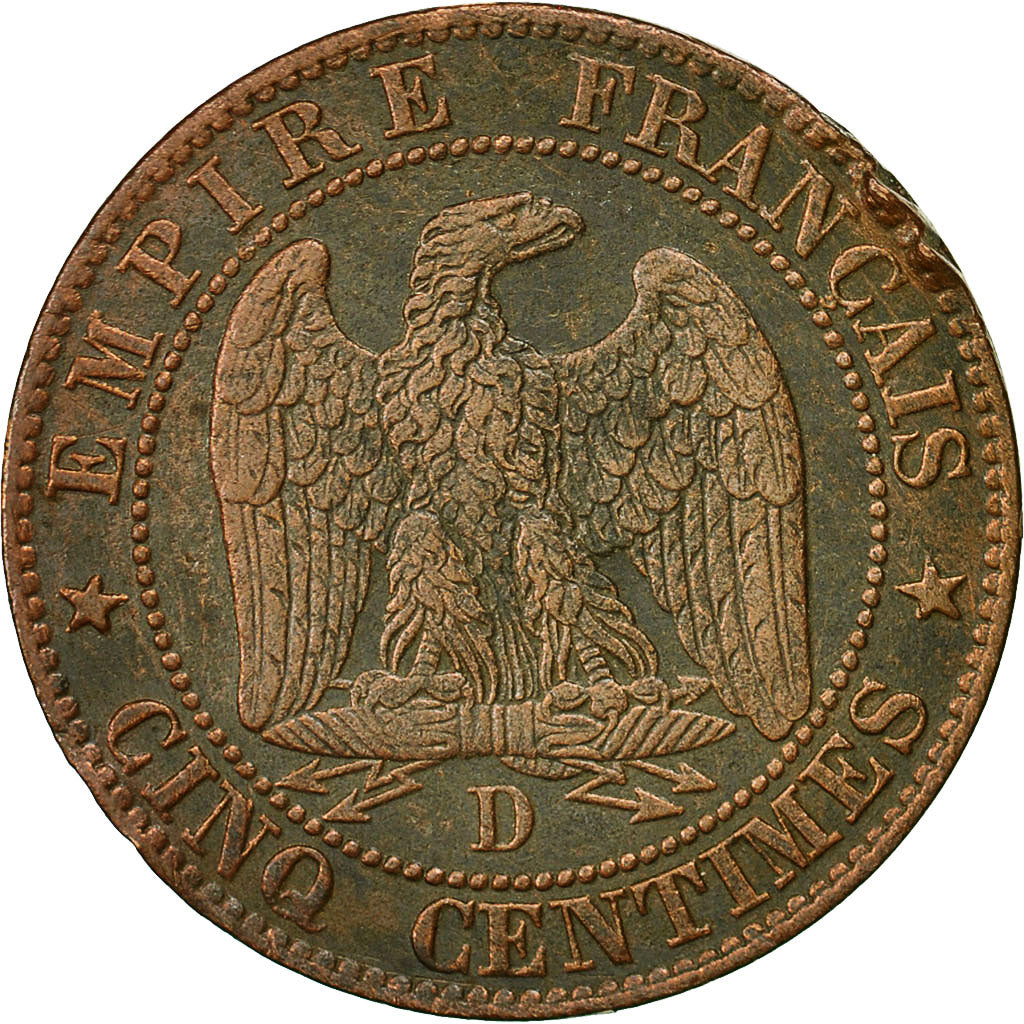 Moneta, Francia, Napoleon III, Napoléon III, 5 Centimes, 1856, Lyons, BB