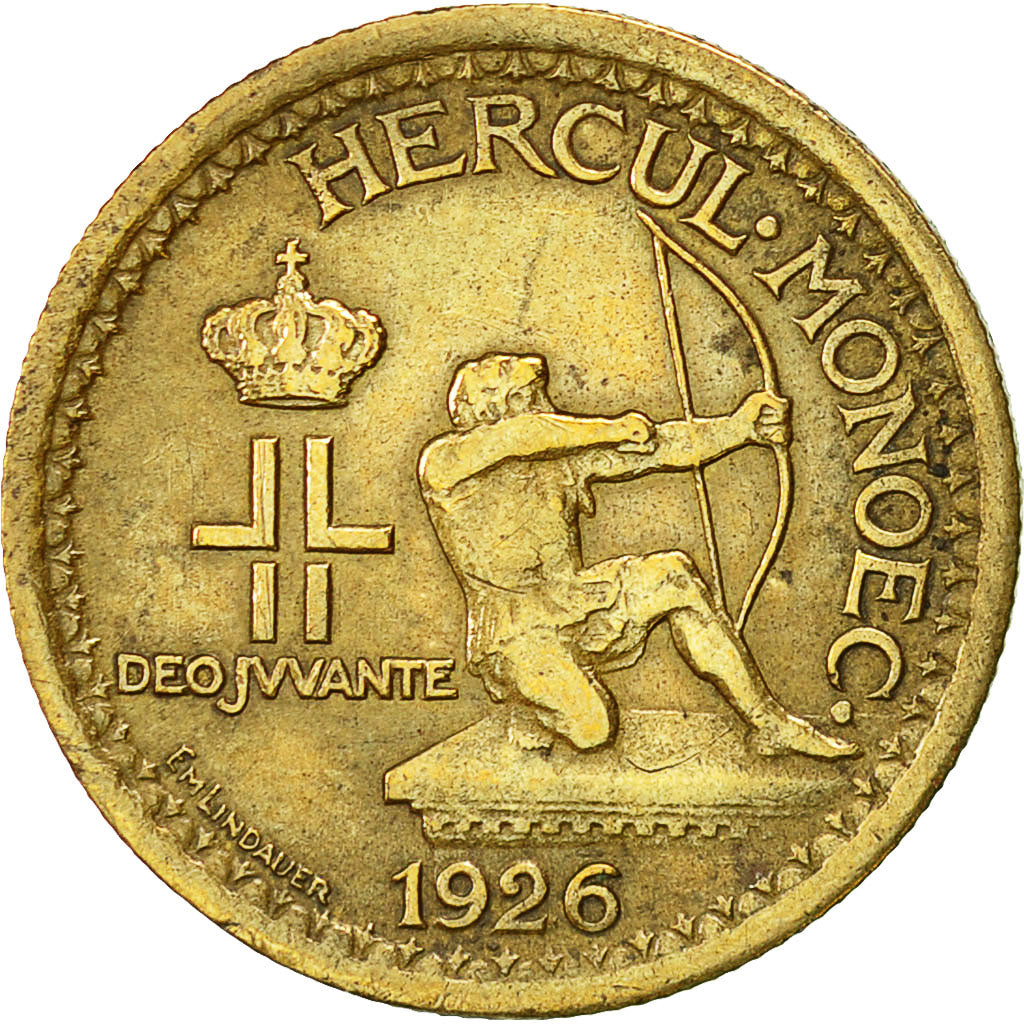 Coin, Monaco, Louis II, 50 Centimes, 1926, Poissy, AU(50-53), Aluminum-Bronze