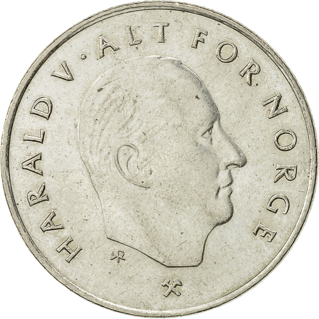 Coin, Norway, Harald V, Krone, 1995, Copenhagen, EF(40-45), Copper-nickel