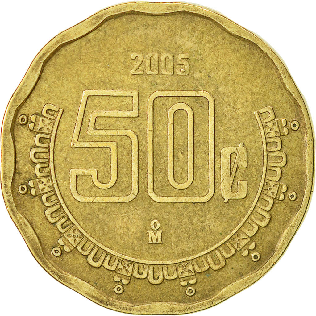 Moneda, México, 50 Centavos, 2005, Mexico City, MBC, Aluminio - bronce, KM:549