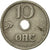 Moneta, Norvegia, Haakon VII, 10 Öre, 1947, BB, Rame-nichel, KM:383