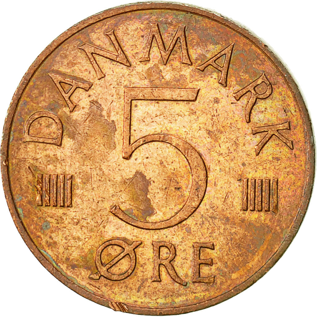 Coin, Denmark, Margrethe II, 5 Öre, 1987, Copenhagen, EF(40-45), Copper Clad