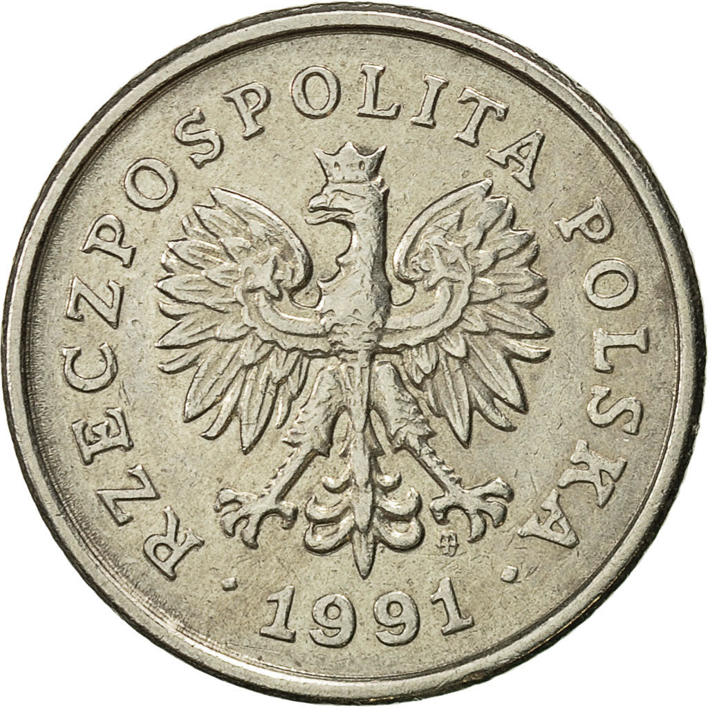 Coin, Poland, 50 Groszy, 1991, Warsaw, EF(40-45), Copper-nickel, KM:281