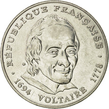 Moneda, Francia, Voltaire, 5 Francs, 1994, Paris, MBC+, Níquel, KM:1063