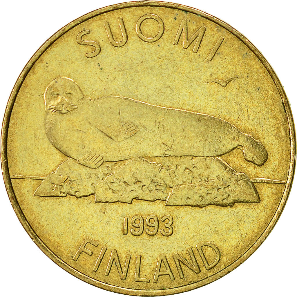 Coin, Finland, 5 Markkaa, 1993, VF(30-35), Aluminum-Bronze, KM:57