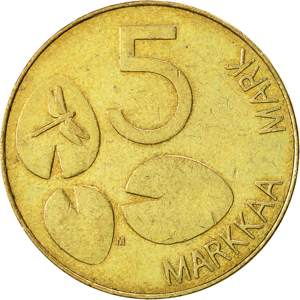 Coin, Finland, 5 Markkaa, 1993, VF(30-35), Aluminum-Bronze, KM:57