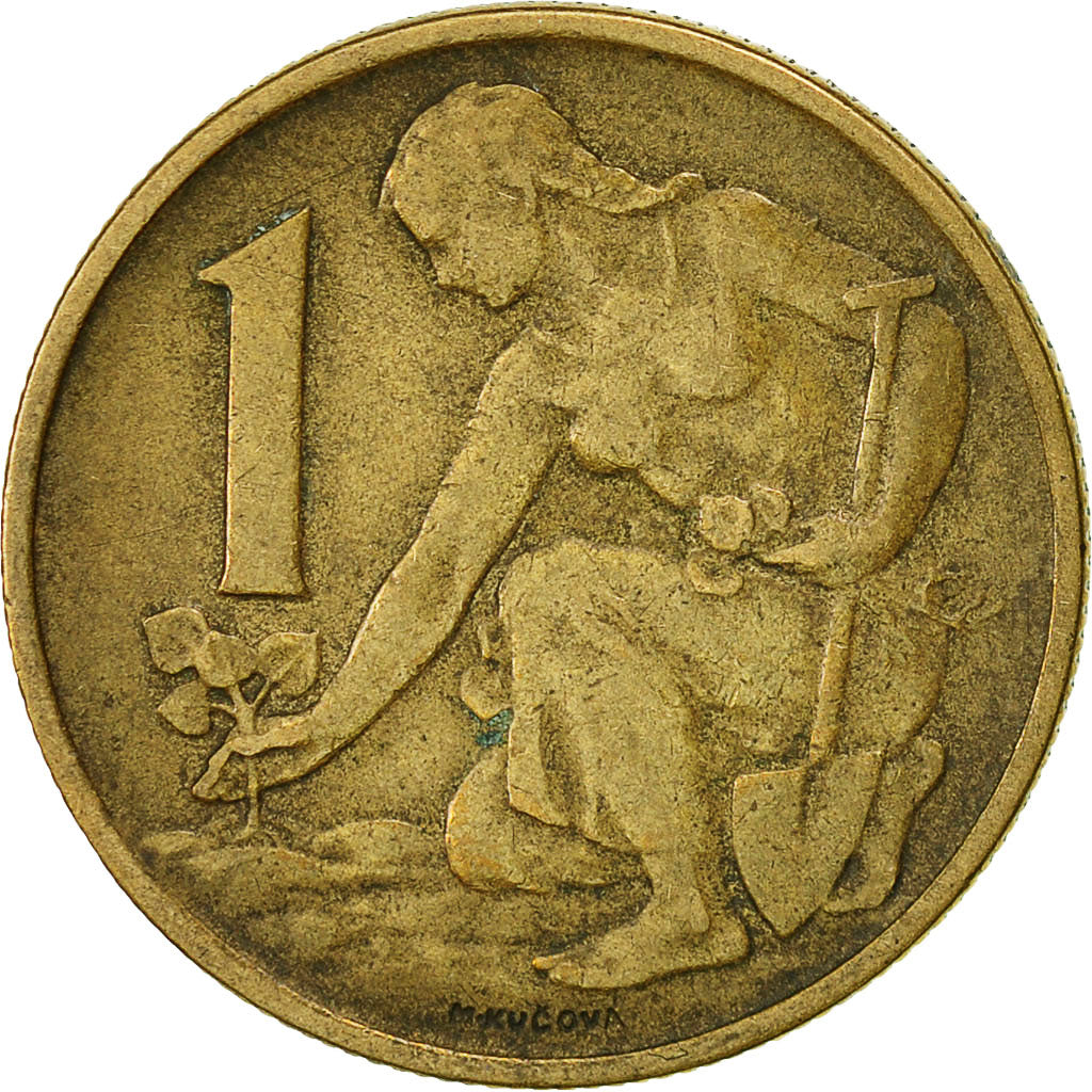 Coin, Czechoslovakia, Koruna, 1966, EF(40-45), Aluminum-Bronze, KM:50