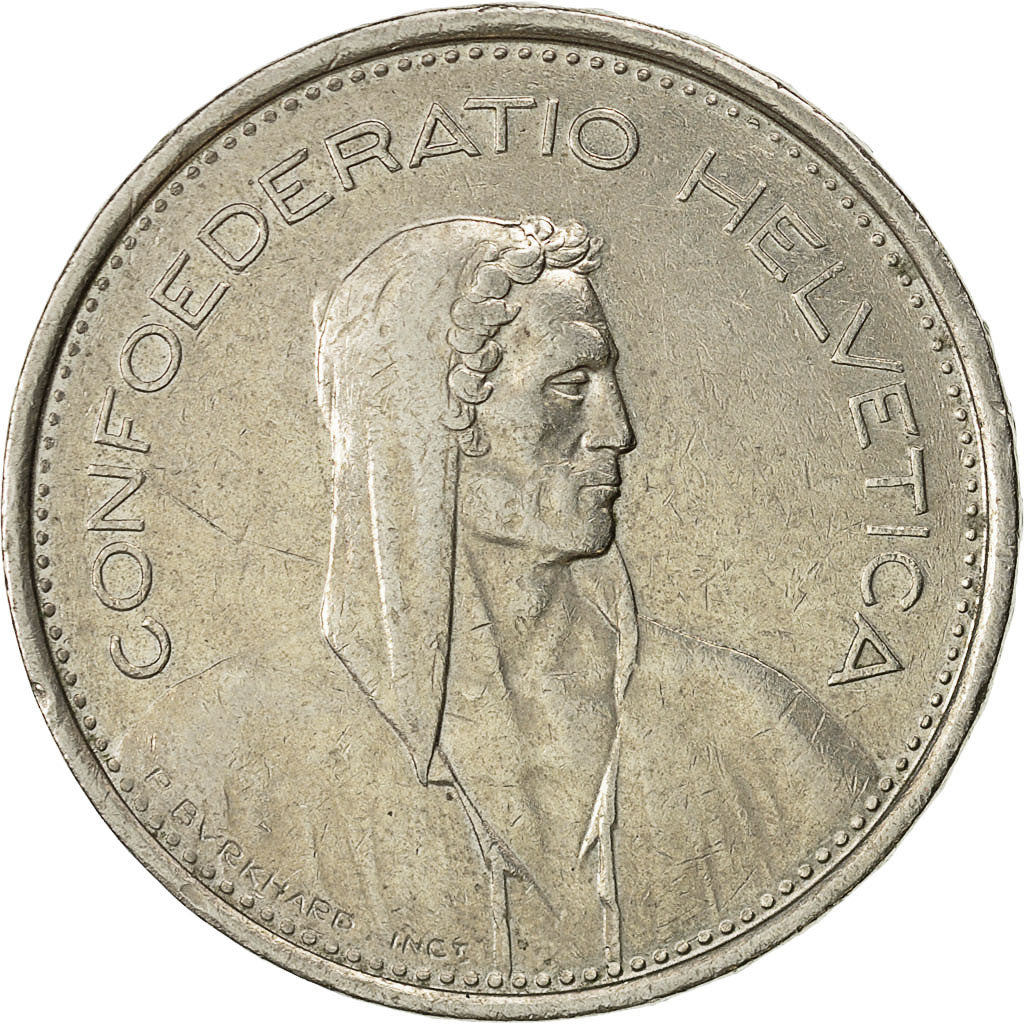 Moneta, Svizzera, 5 Francs, 1974, Bern, BB+, Rame-nichel, KM:40a.1