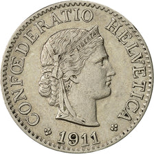 Coin, Switzerland, 10 Rappen, 1911, Bern, AU(50-53), Copper-nickel, KM:27